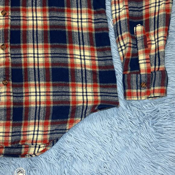 VINTAGE JCPenney Button Up Flannel Shirt Size Large Tall Mens Shop Plaid 80s - Picture 5 of 12